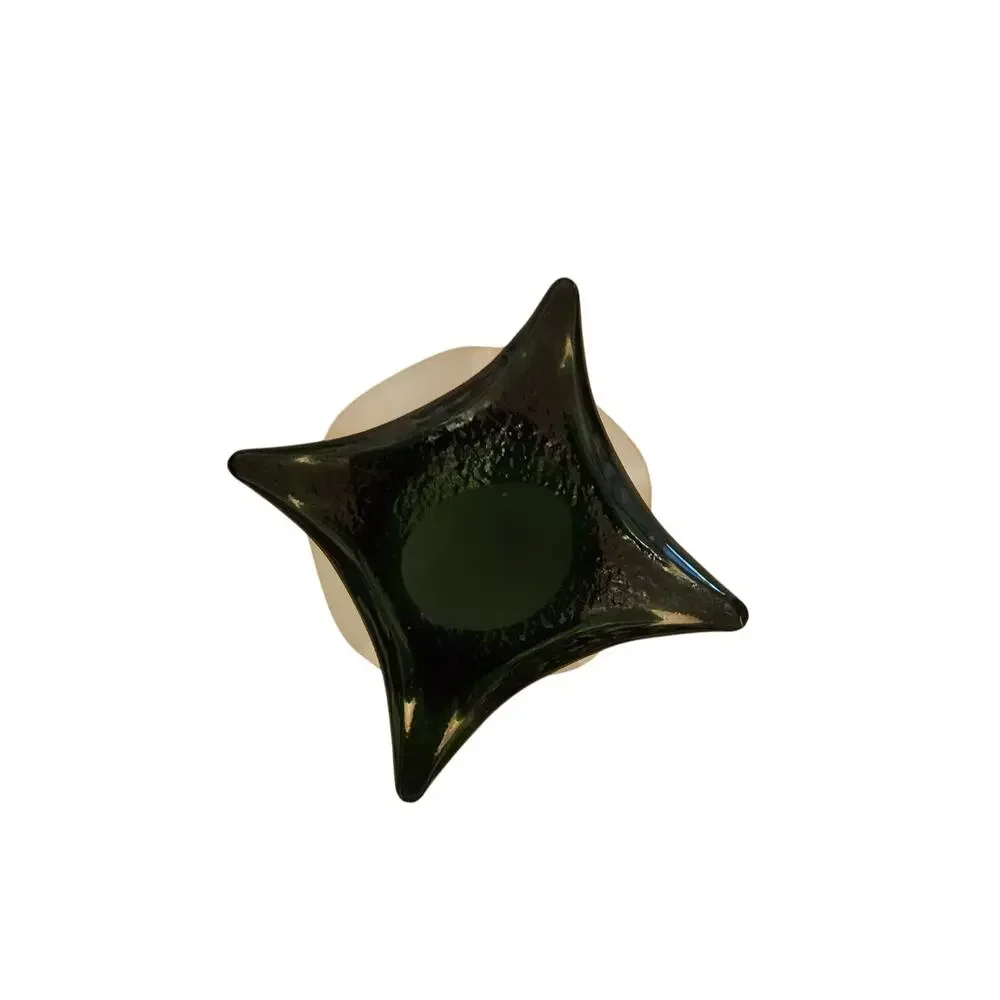 Vintage Murano Style Art Glass Vase 5 Petal- Colorful Calla Lily Design -